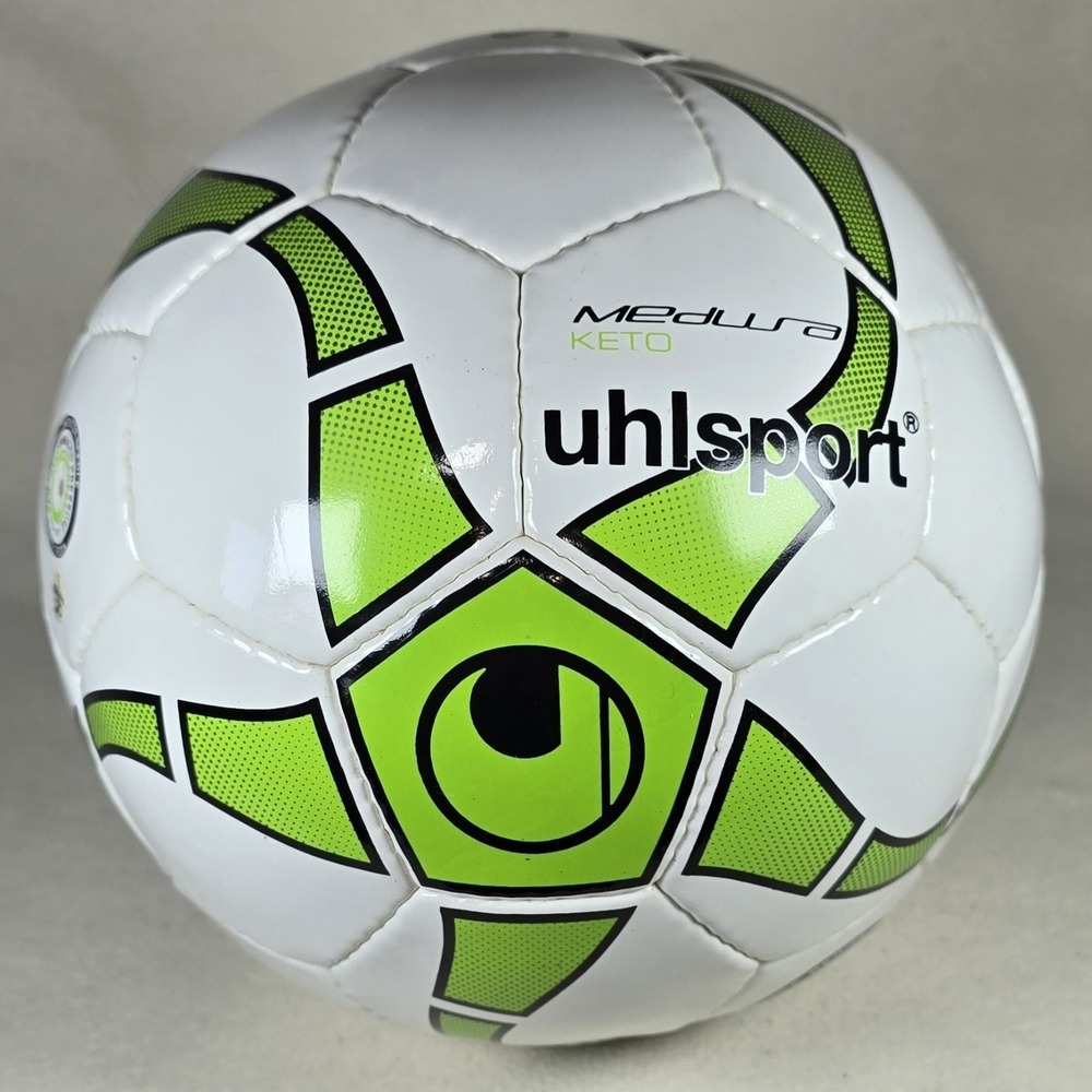 UHLSPORT Sz 4 Soccer Ball‎ Medusa Keto 41724 Lite Youth Green Futsal Indoor NEW